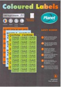 Бумага "PLANET" самокл цветн. универ./наклейки А4/100л (210х297)/1ч КРАСНЫЙ